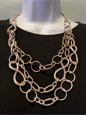 ST THOMAS Silver-Tone Multi-Link Statement Necklace - Women Jewelry